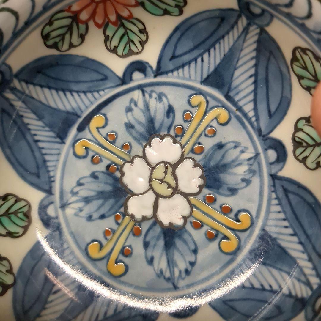 佐藤走破　走破窯　六代　佐藤走破作　染錦菊牡丹文　高杯小鉢５個