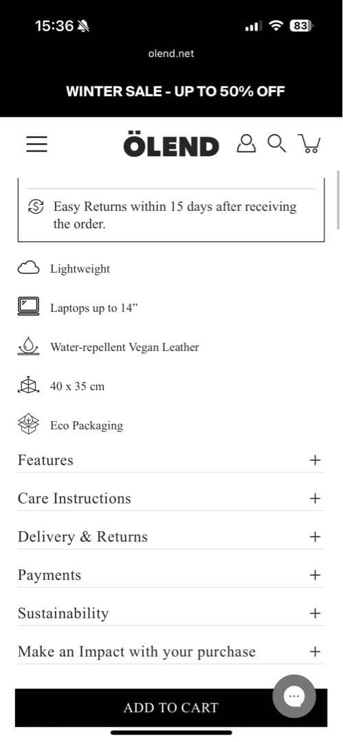 【olend】FOLDED BAG（チェリーレッド）ショルダーバッグ