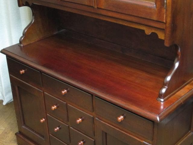 美品 松本民芸家具 ミズメザクラ 無垢材 C型 食器棚 定価935,000円