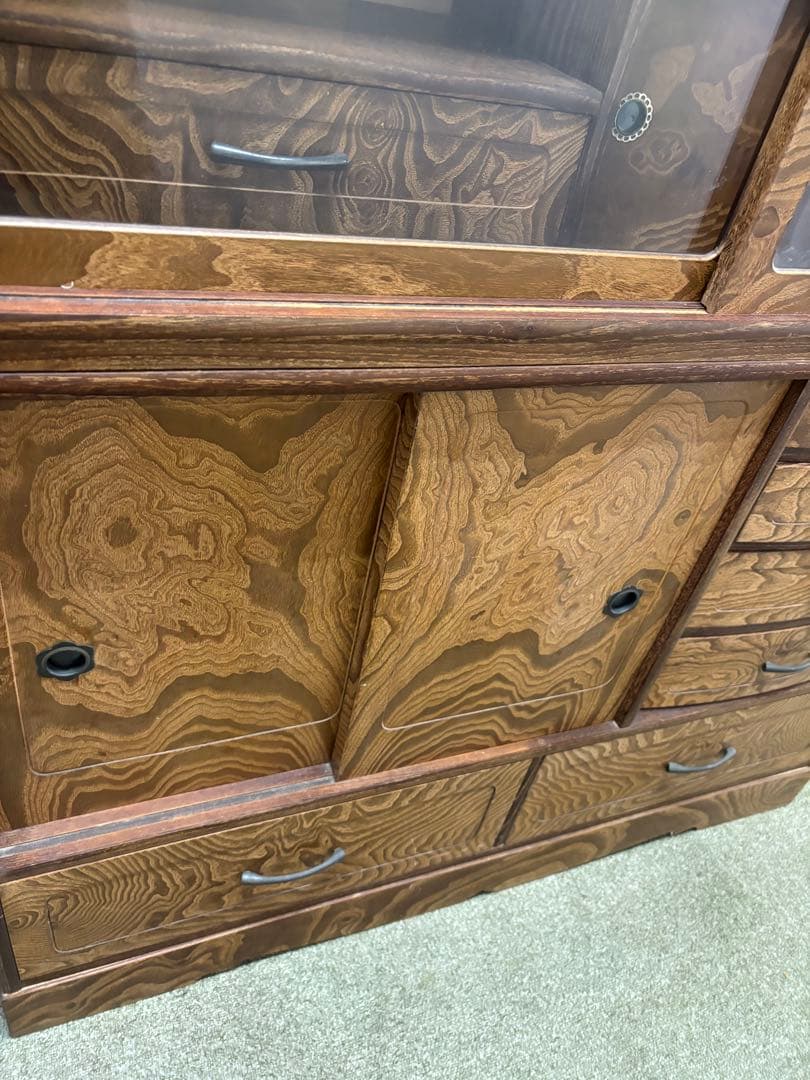 昭和レトロ　倉庫保管品　ヴィンテージ茶箪笥　水屋　食器棚