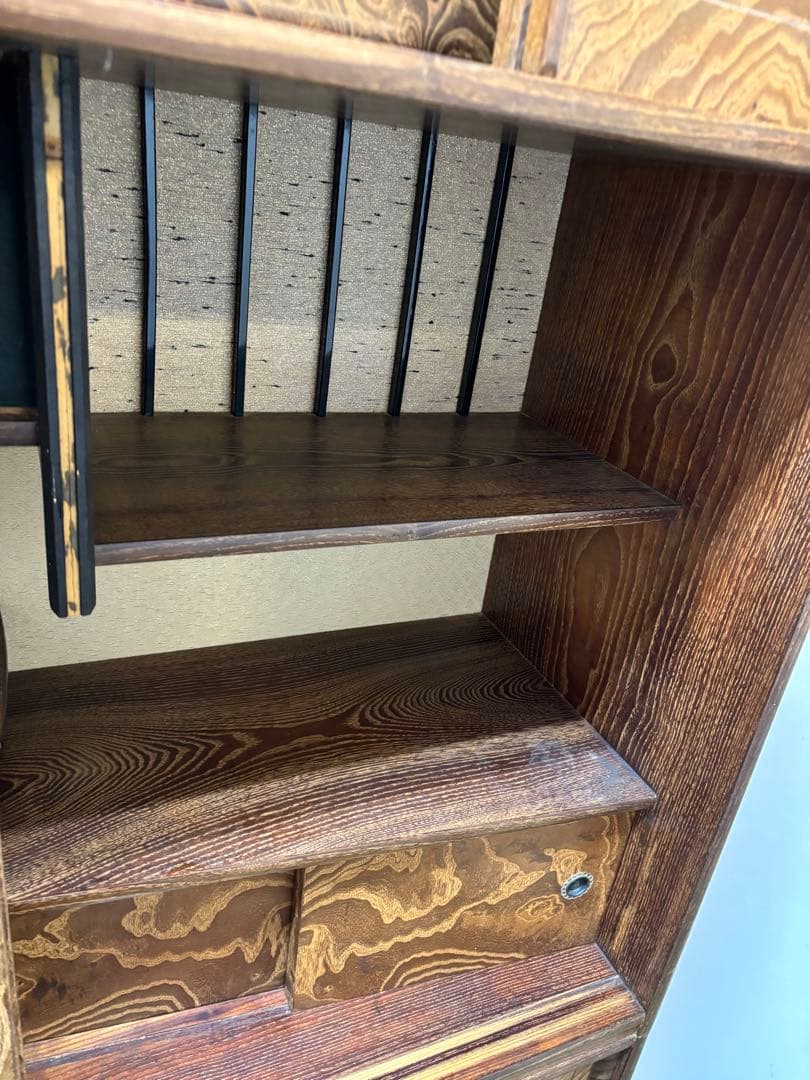 昭和レトロ　倉庫保管品　ヴィンテージ茶箪笥　水屋　食器棚