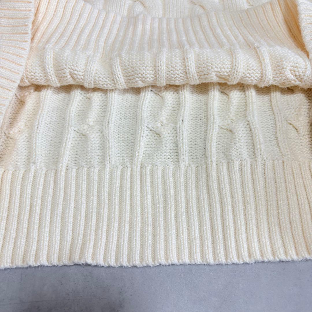 POLO RALPH LAUREN ケーブルニット コットン セーター 白 M