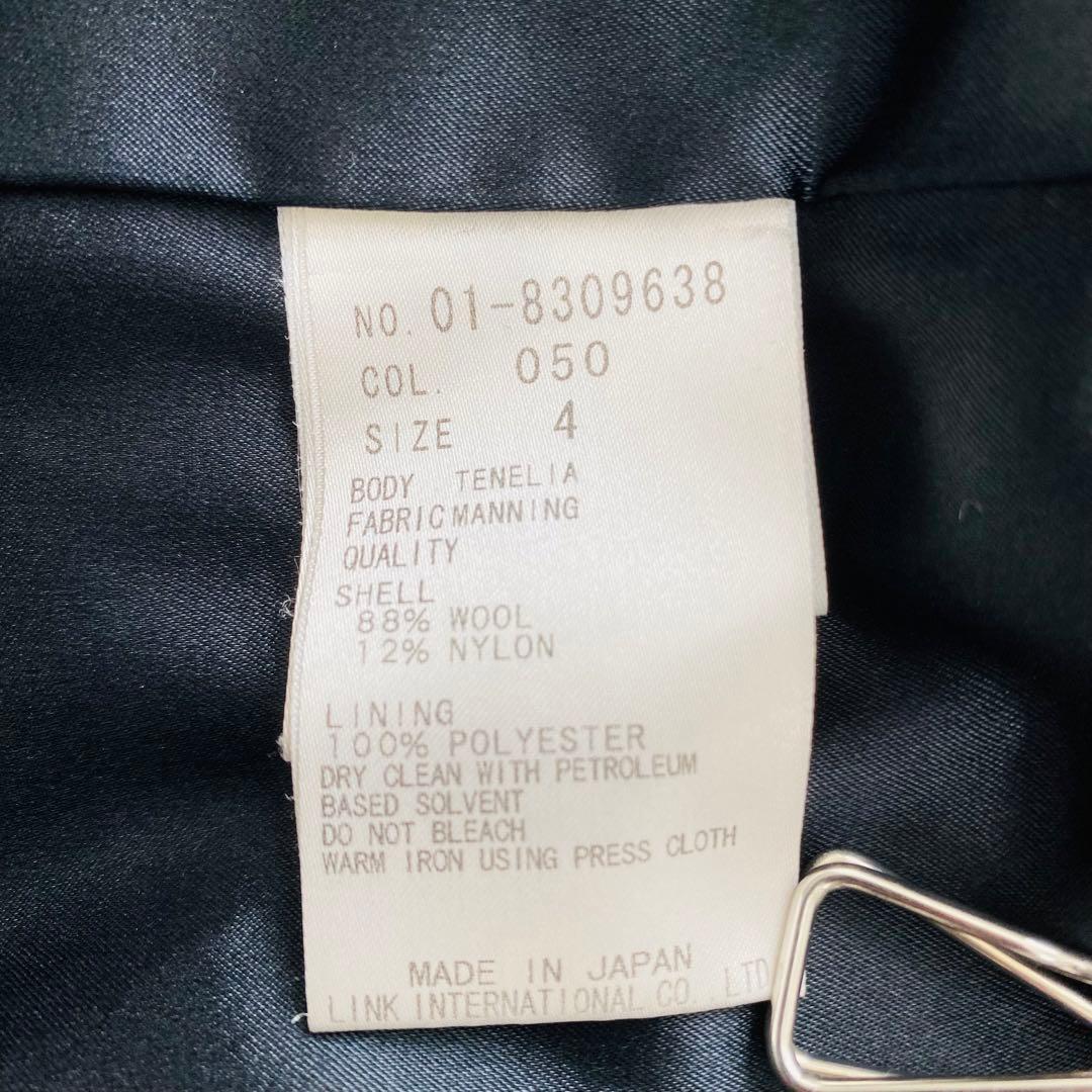 2961A美品　セオリー　スタンドカラーショートウールコート 黒 大きいサイズ