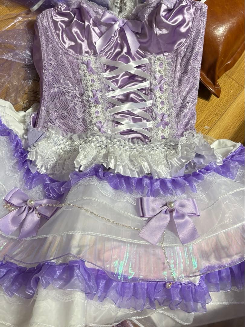 文化祭 アイドル 衣装 コスチューム 紫 ロリータ