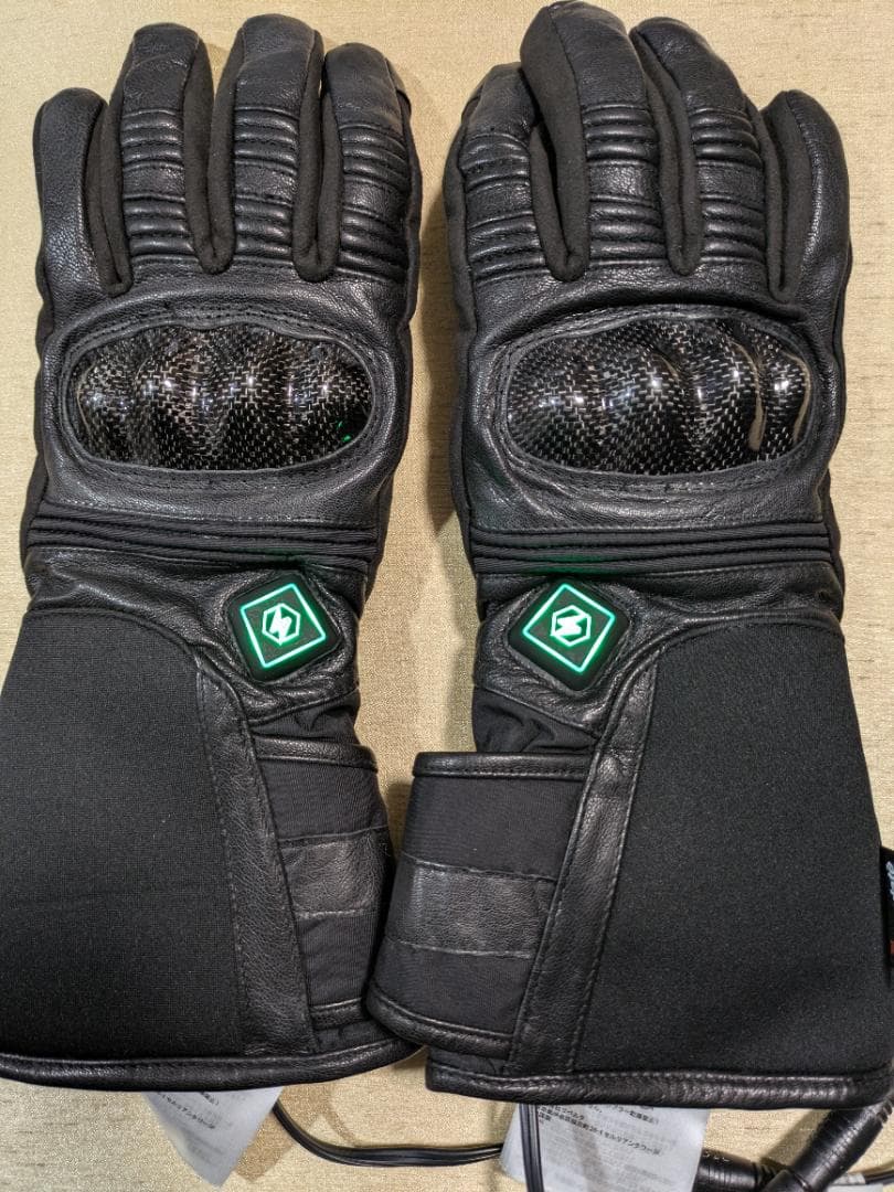 【美品】HeatMaster　ヒートマスター　電熱グローブ　12V（S）カーボン