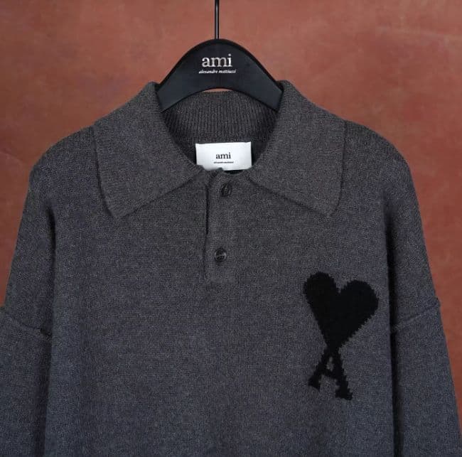 ✨Amiparis ダークグレー ポロセーター 男女兼用