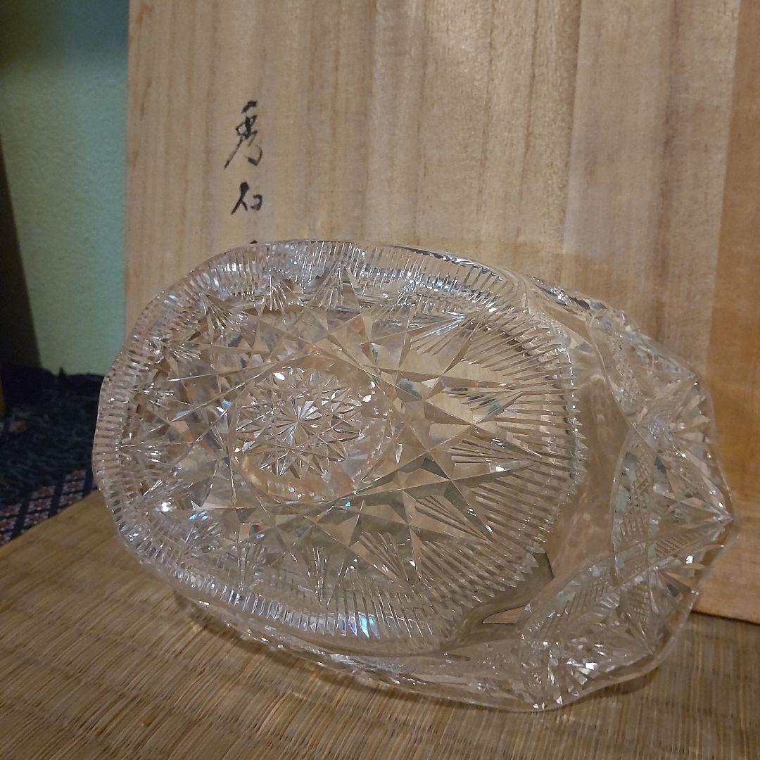 須田秀石　茶懐石用、クリスタル舟形向付け鉢　８客プラス２客