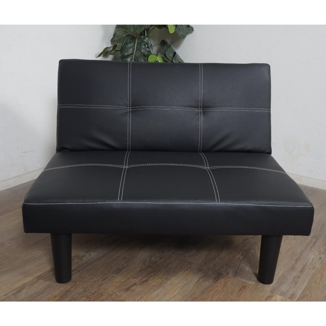 【新品】レザー張り リクライニングソファ　シンプル スタイリッシュ　アウトレット