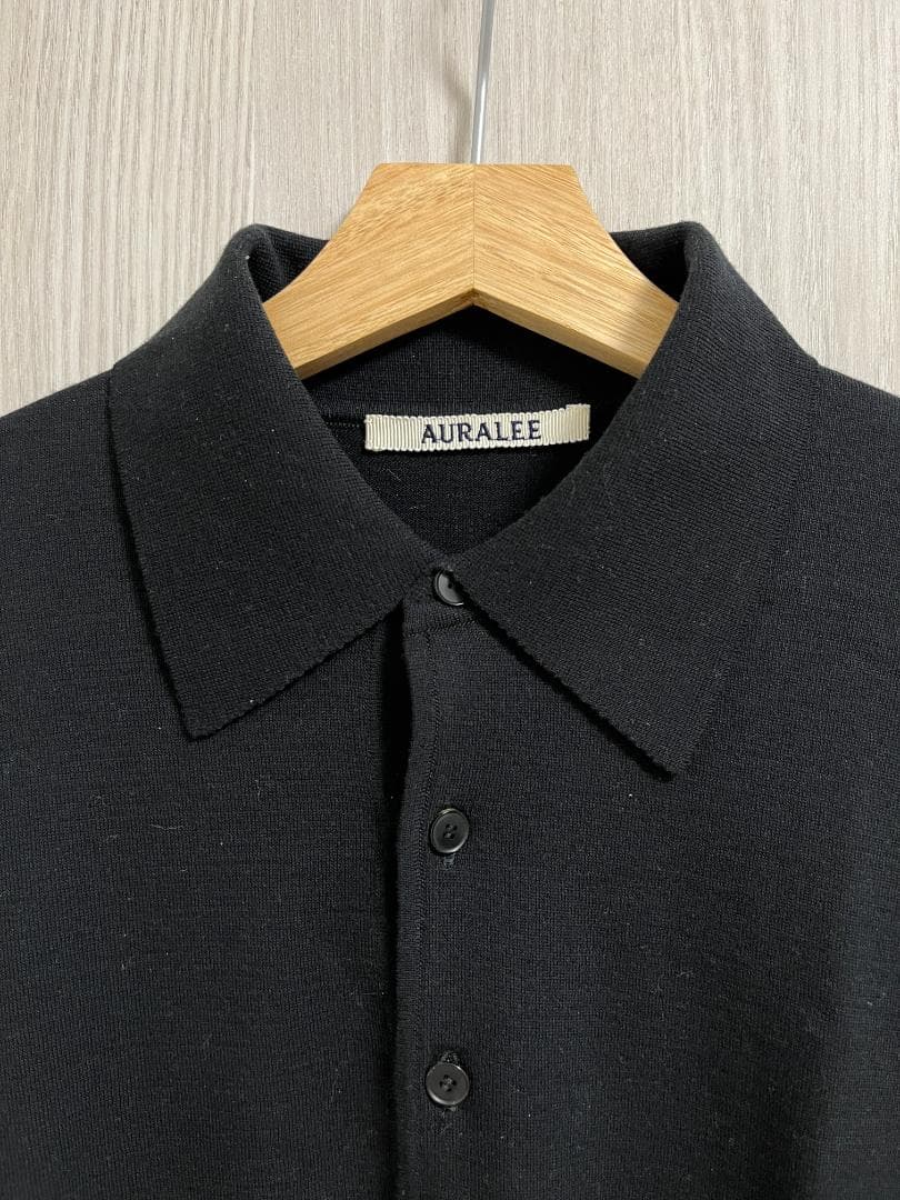トップス AURALEE Wool Smooth Soft Sweat Polo 3