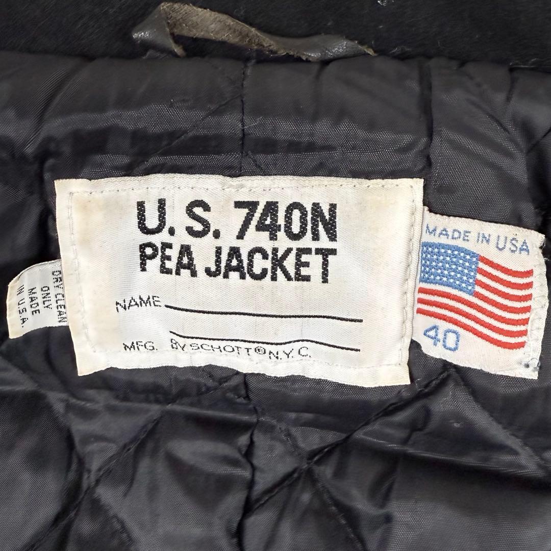 ショット ピーコート 740N キルティング USA製 ブラック 40サイズ