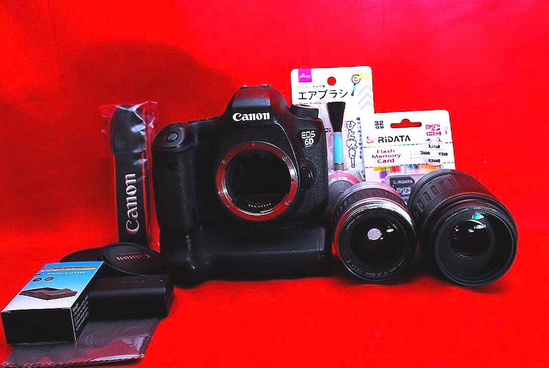 ⭐️バッテリー心配なし⭐️Canon EOS 6D ダブルレンズ　スマホ転送可