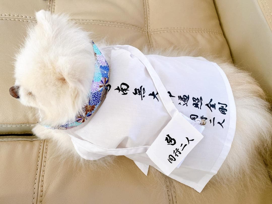 ペット用お遍路白衣三点セット　Мまで