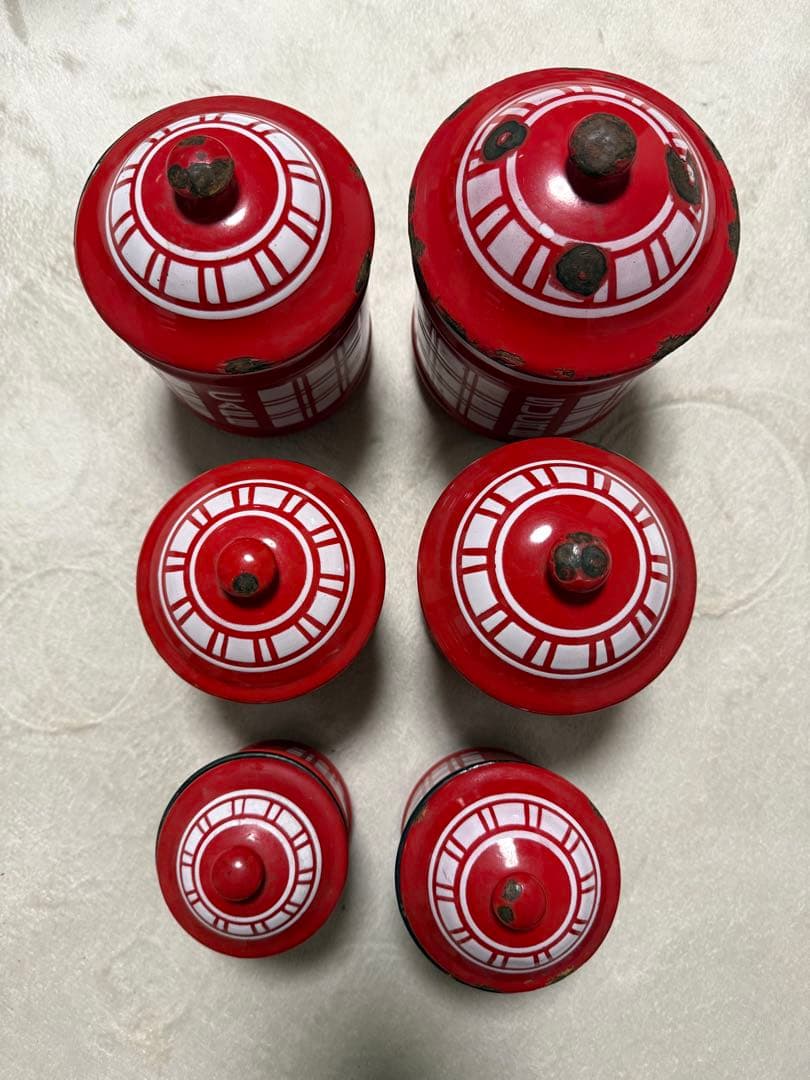 【超希少】1920年代＊フルセット6個＊アンティークフレンチ キャニスター