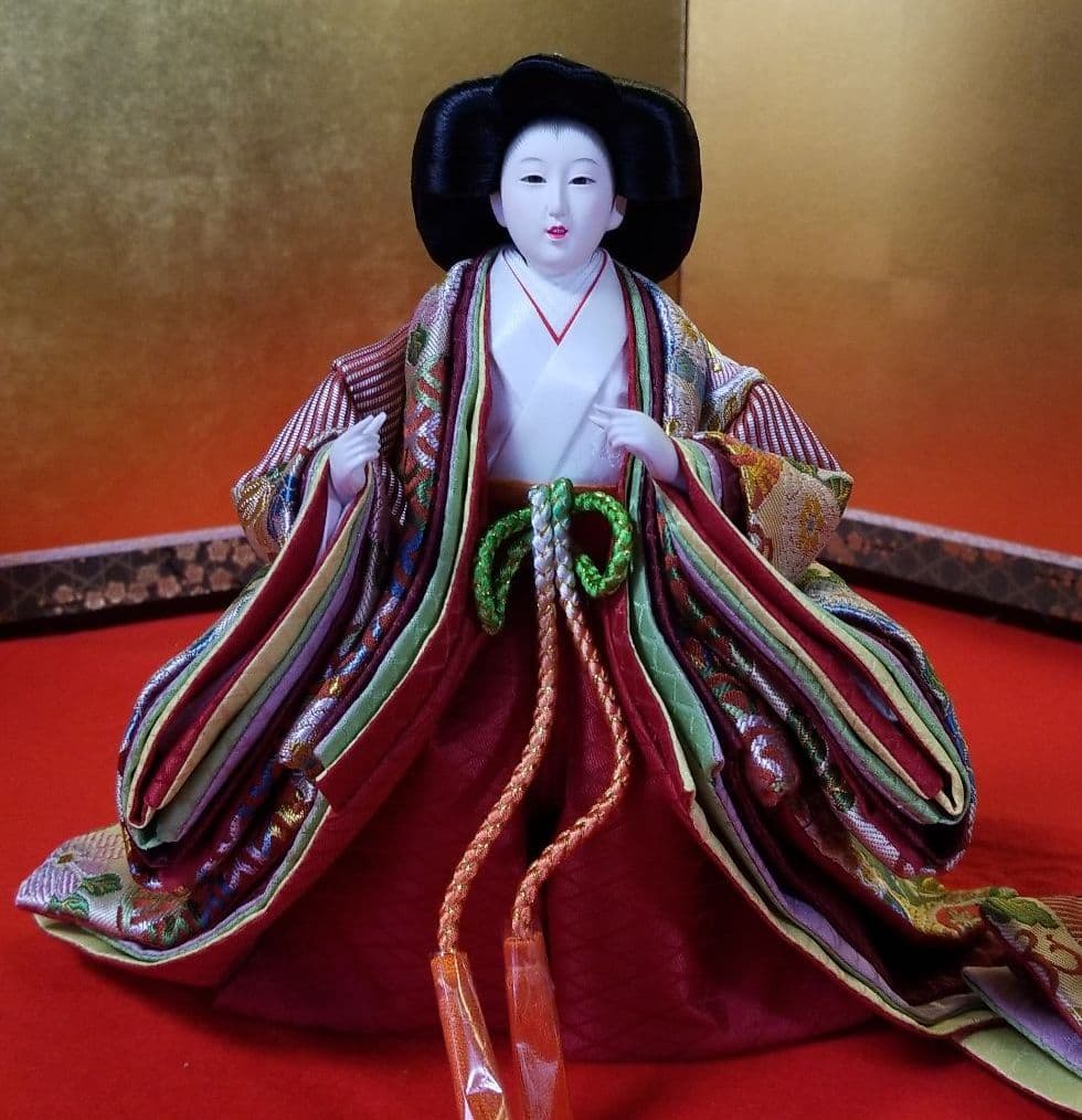 雛人形　三人官女　七宝柄