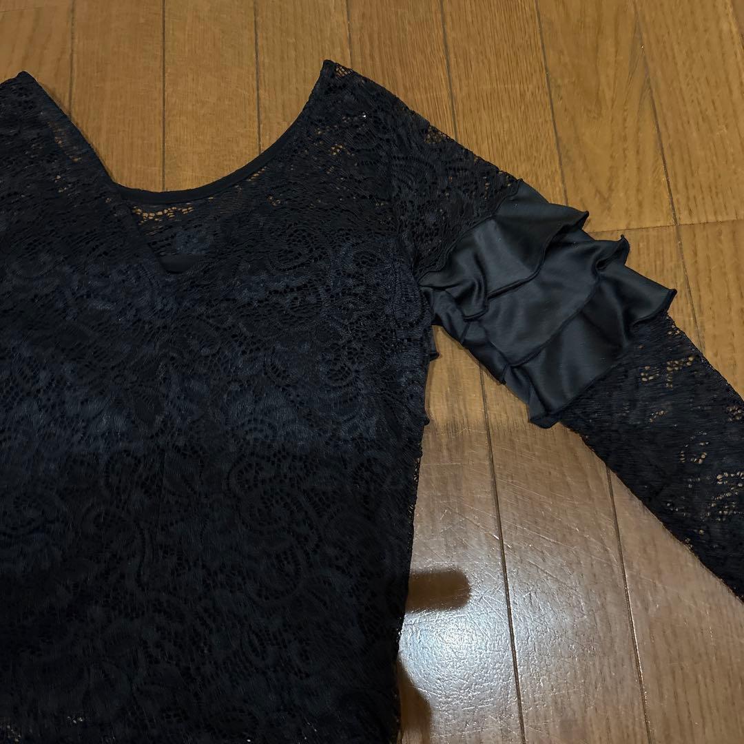 土日SALE28888-24444ジャンティ黒のレース社交ダンス衣装