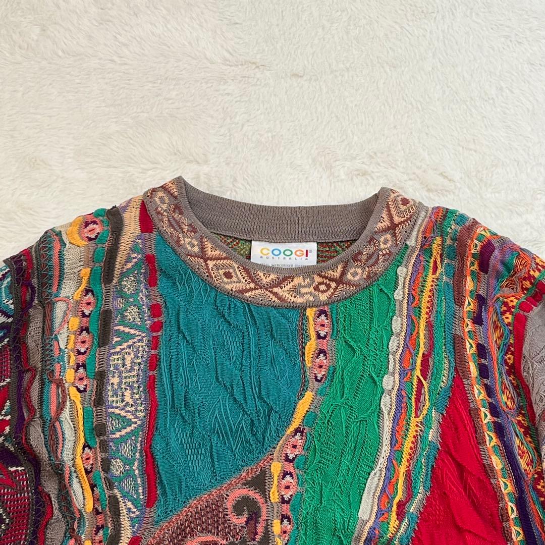 COOGI クージー　ニット　3D コットン　総柄　花柄　S