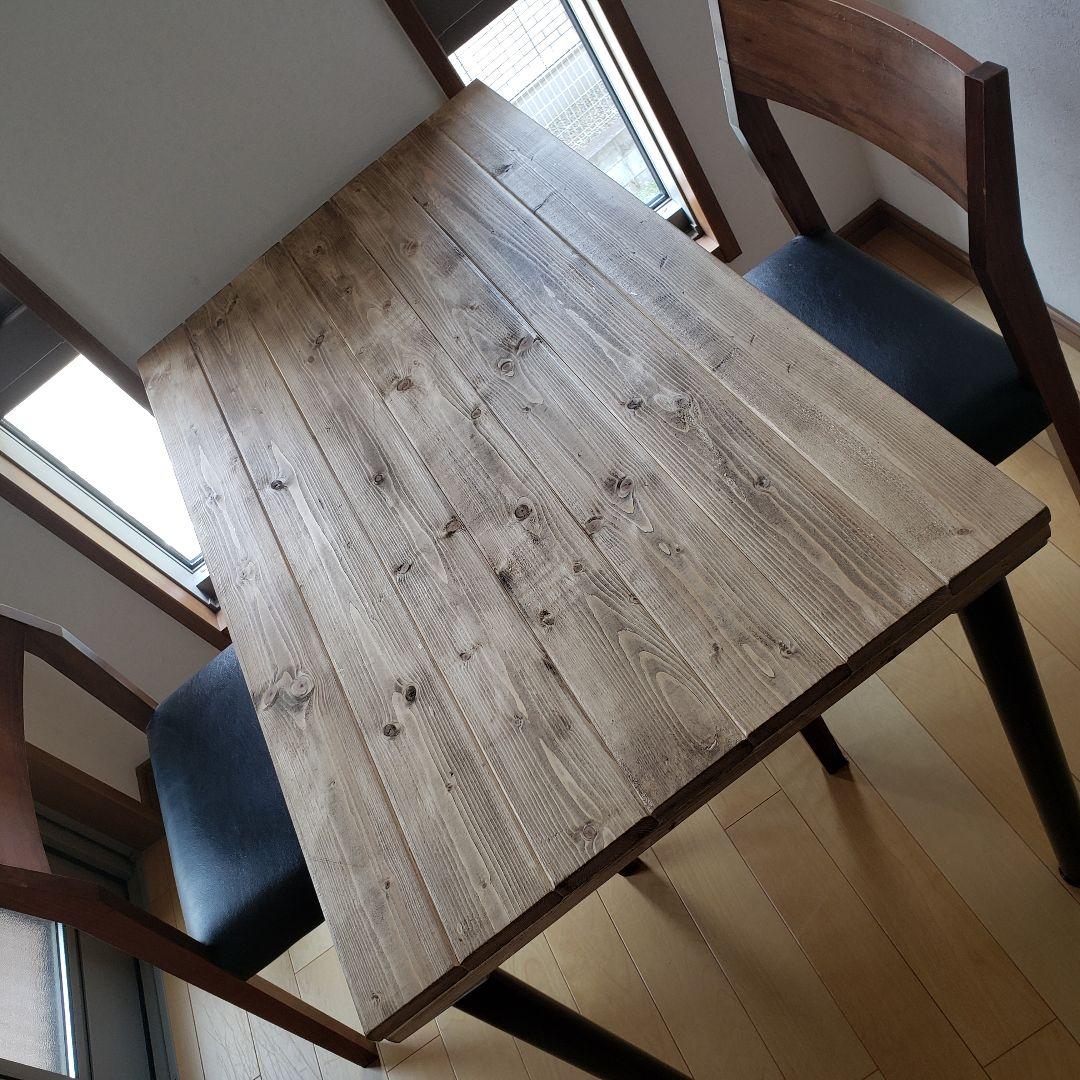 90✕54 カウンターテーブル　ウォールナット　無垢材　アイアン脚