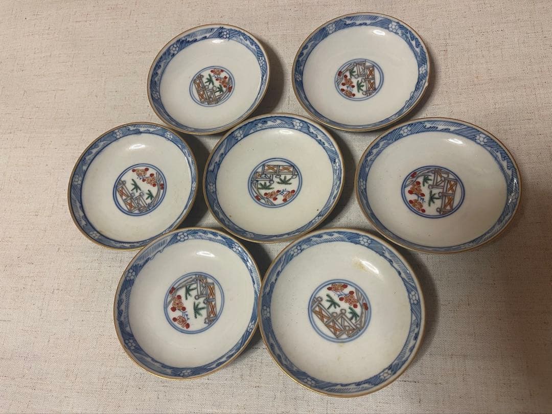 九谷焼 永楽窯 大平茶碗 7客揃い 共箱付 来客用・普段使いにも（煎茶・湯呑）