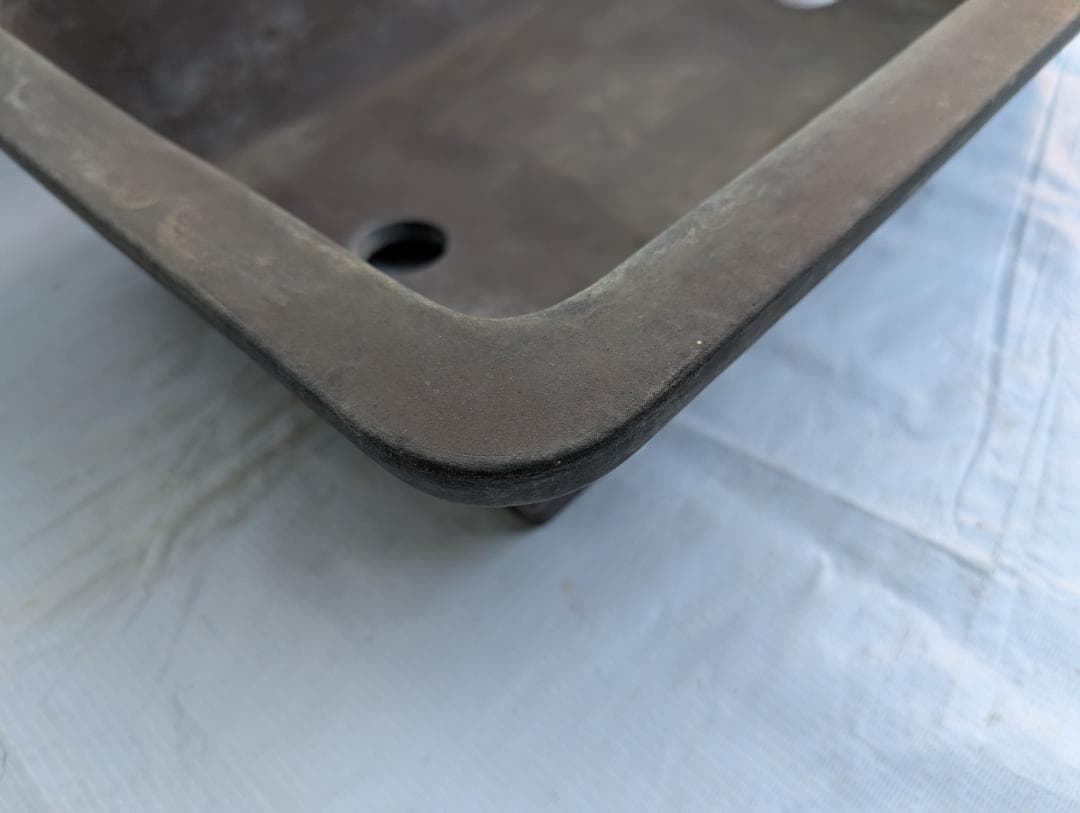 【大型盆栽鉢】一友印 長方形 55.5×40×13cm 無釉 植木鉢 盆栽鉢