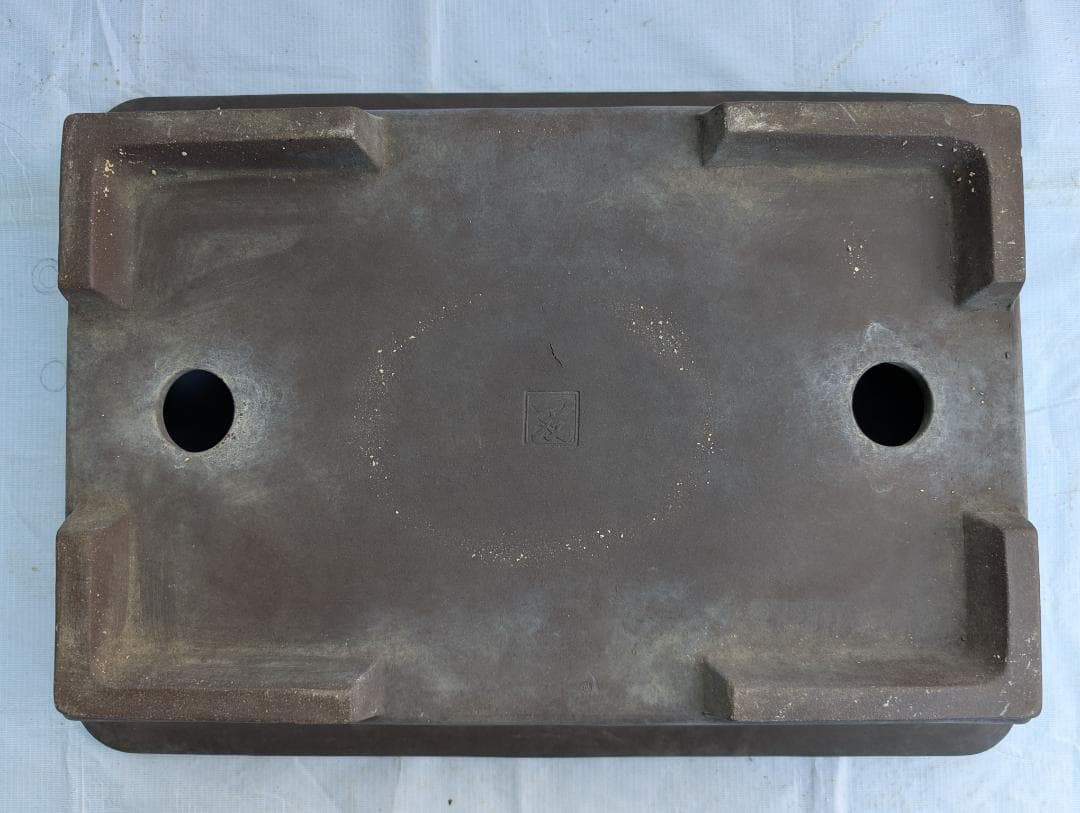 【大型盆栽鉢】一友印 長方形 55.5×40×13cm 無釉 植木鉢 盆栽鉢