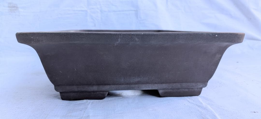 【大型盆栽鉢】一友印 長方形 55.5×40×13cm 無釉 植木鉢 盆栽鉢