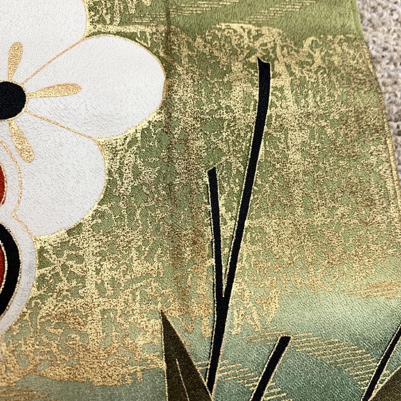 504z17.412y10.小物☆振袖 小柄な方にも 金彩 古典柄 松竹梅☆美品