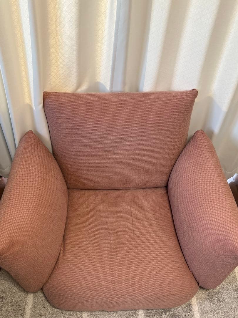 無印良品　リクライニング　フロアソファ　１シーター　ピンク　ポリエステル