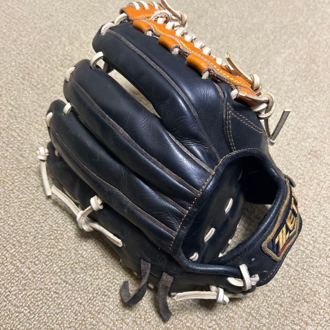 ZETT 野球グローブ 黒とオレンジ