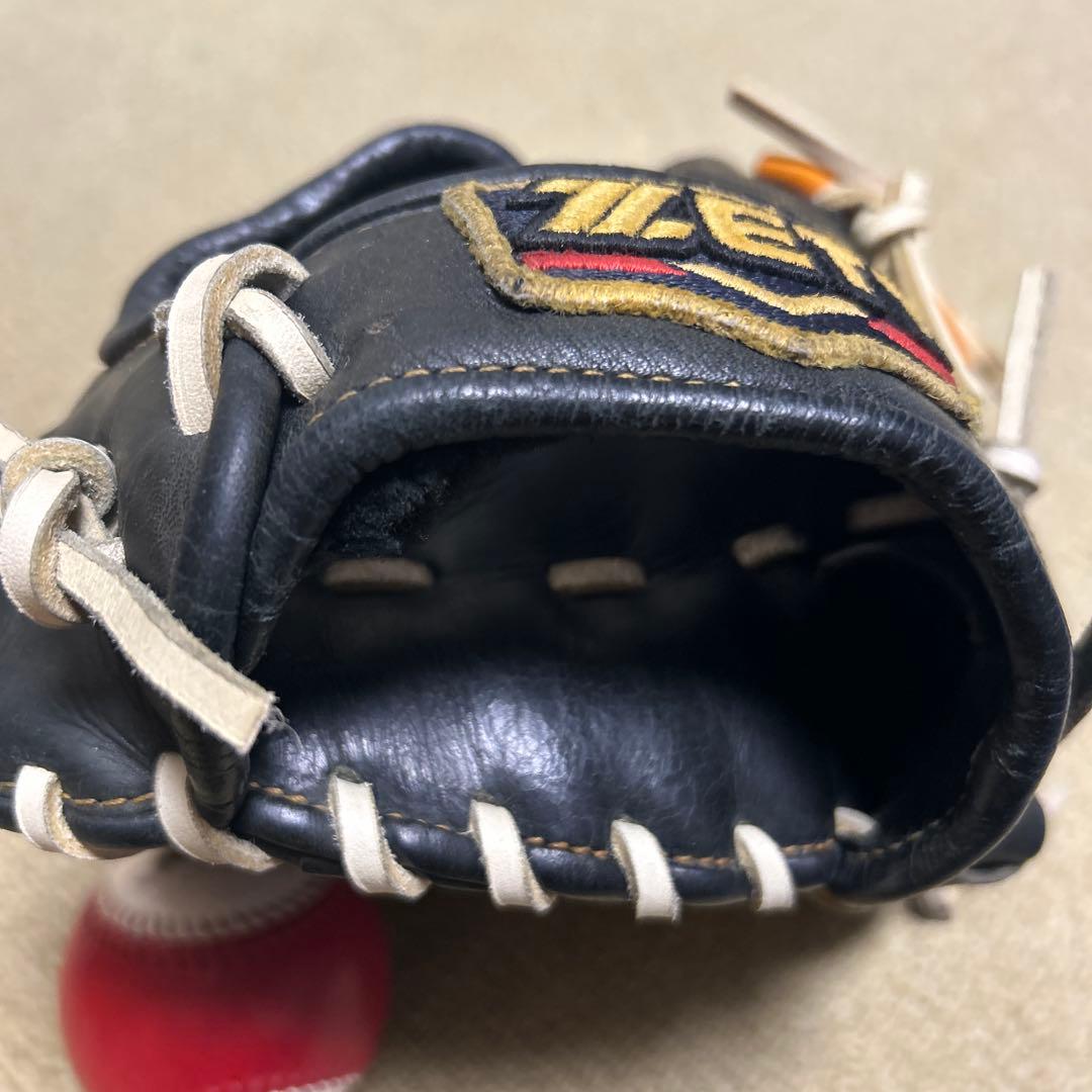 ZETT 野球グローブ 黒とオレンジ
