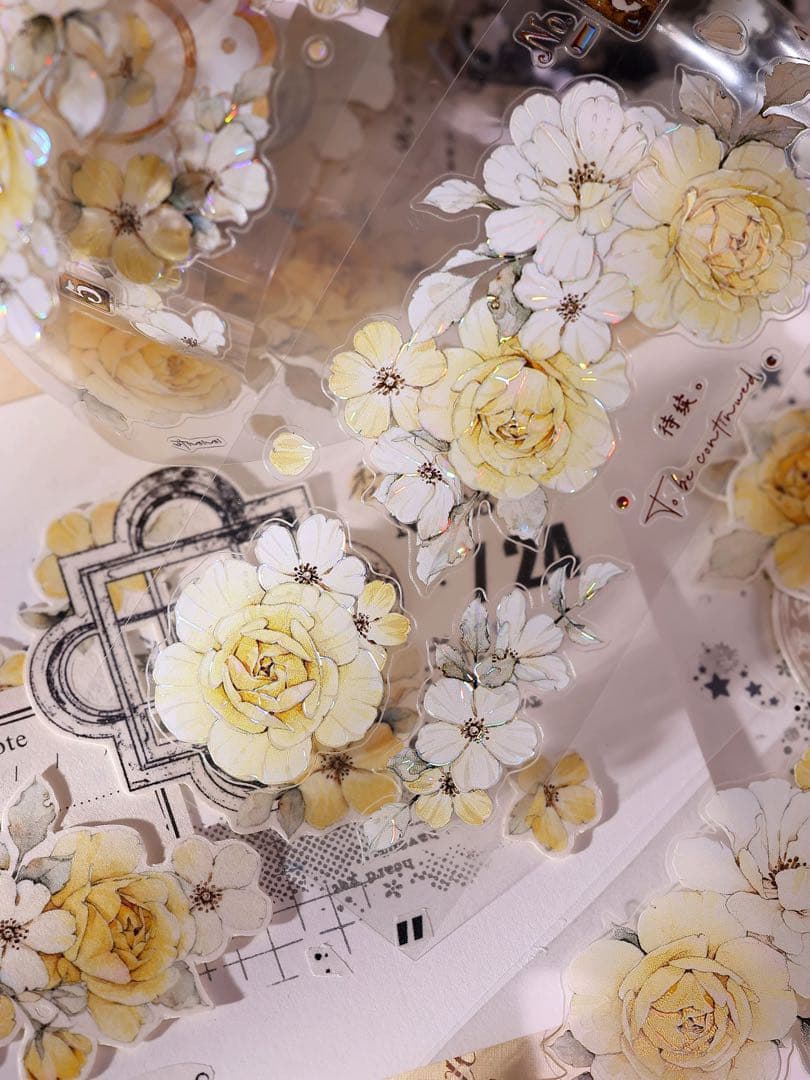 ⭐️SALE⭐️小白家文創《黄玫瑰》海外マスキングテープ マステ 【2745】