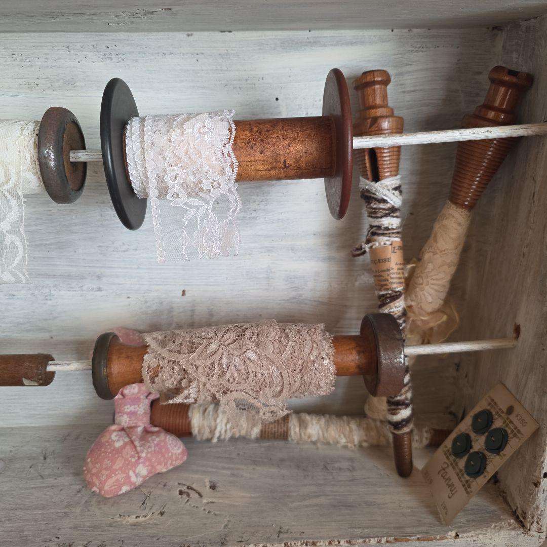 フランスアンティーク　アンティーク　糸巻　ボビン　レース　シャビー　ブロカント