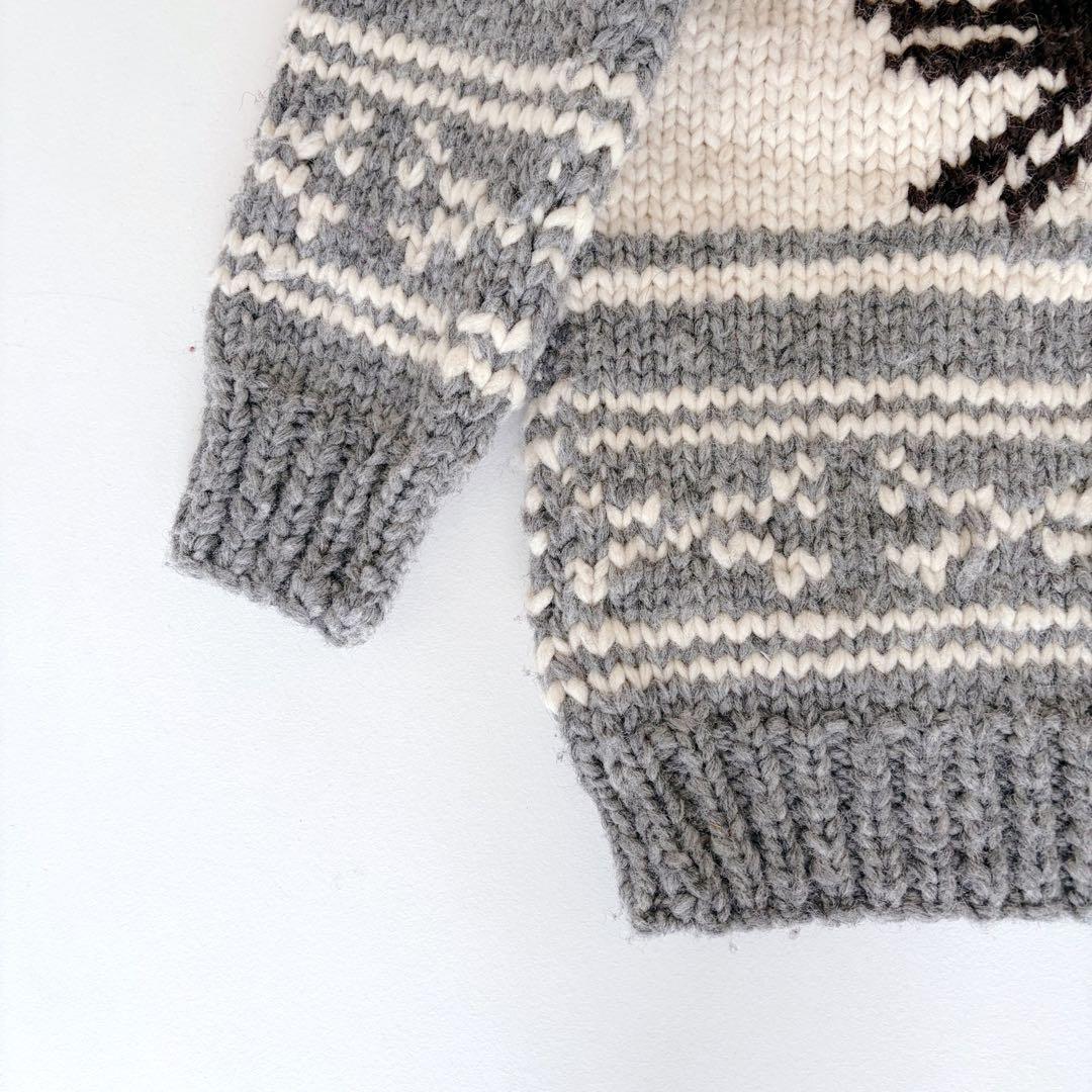 KANATA カナタ カウチン ニットジャケット イーグル ダブルジップ ウール