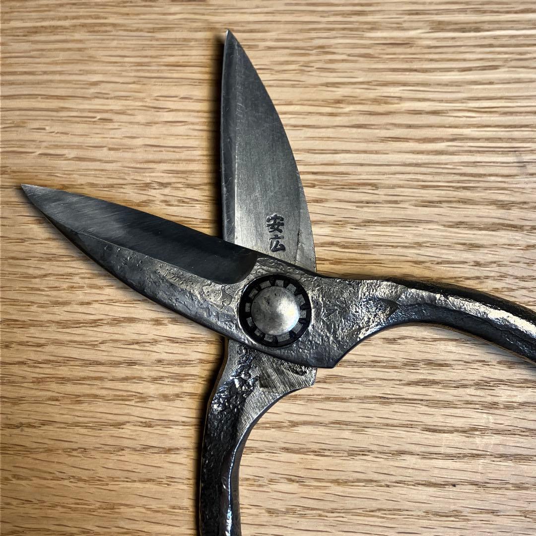 安広　鋏　キリバシ　切箸　植木鋏　鎚目