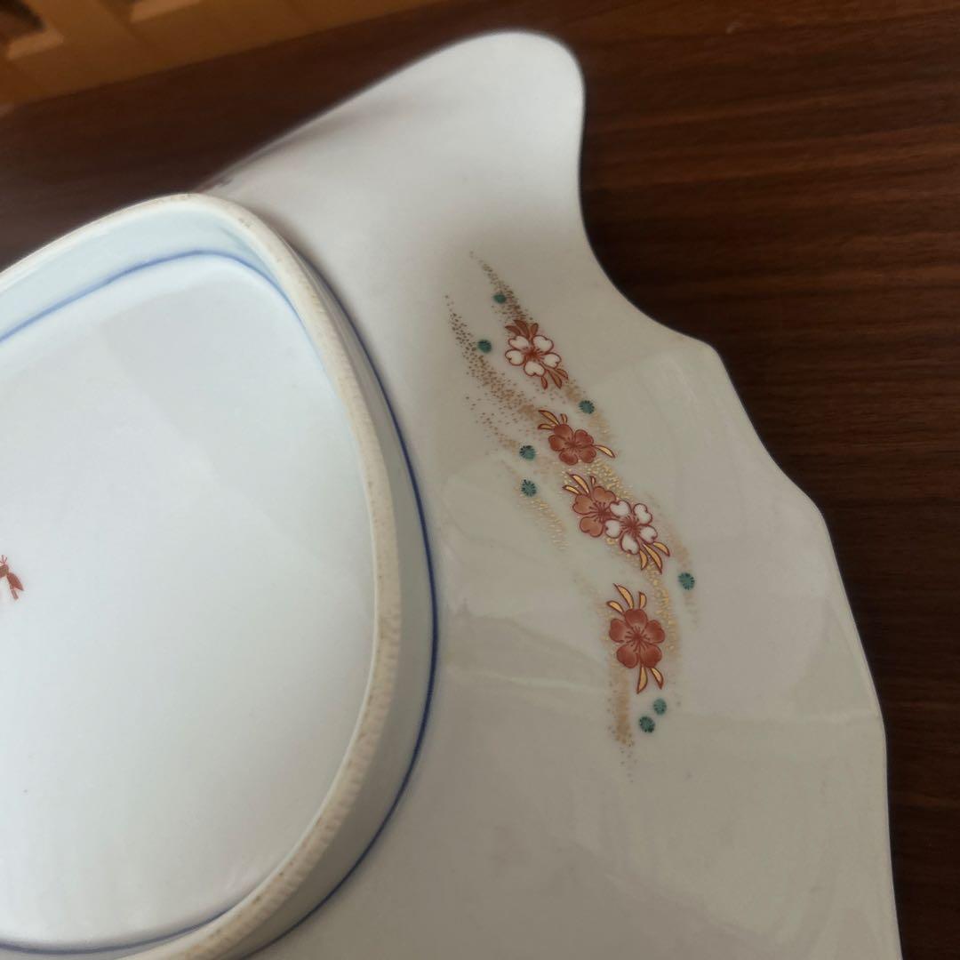 期間限定値下げ！賞美堂　其泉　有田焼　姫型　銘々皿　特大