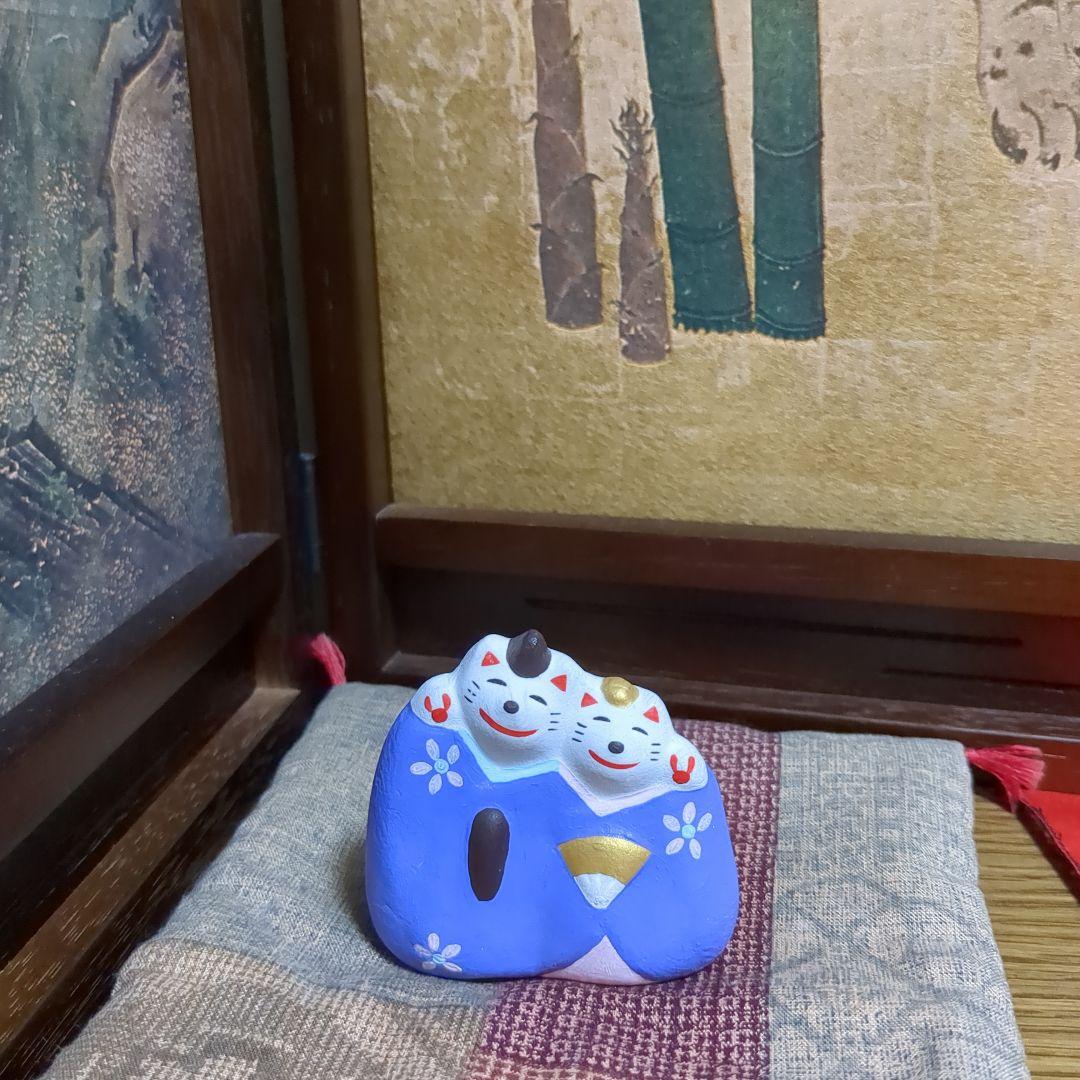 激レア品❤️窯出し猫❤️工房輪葉葉　お雛様