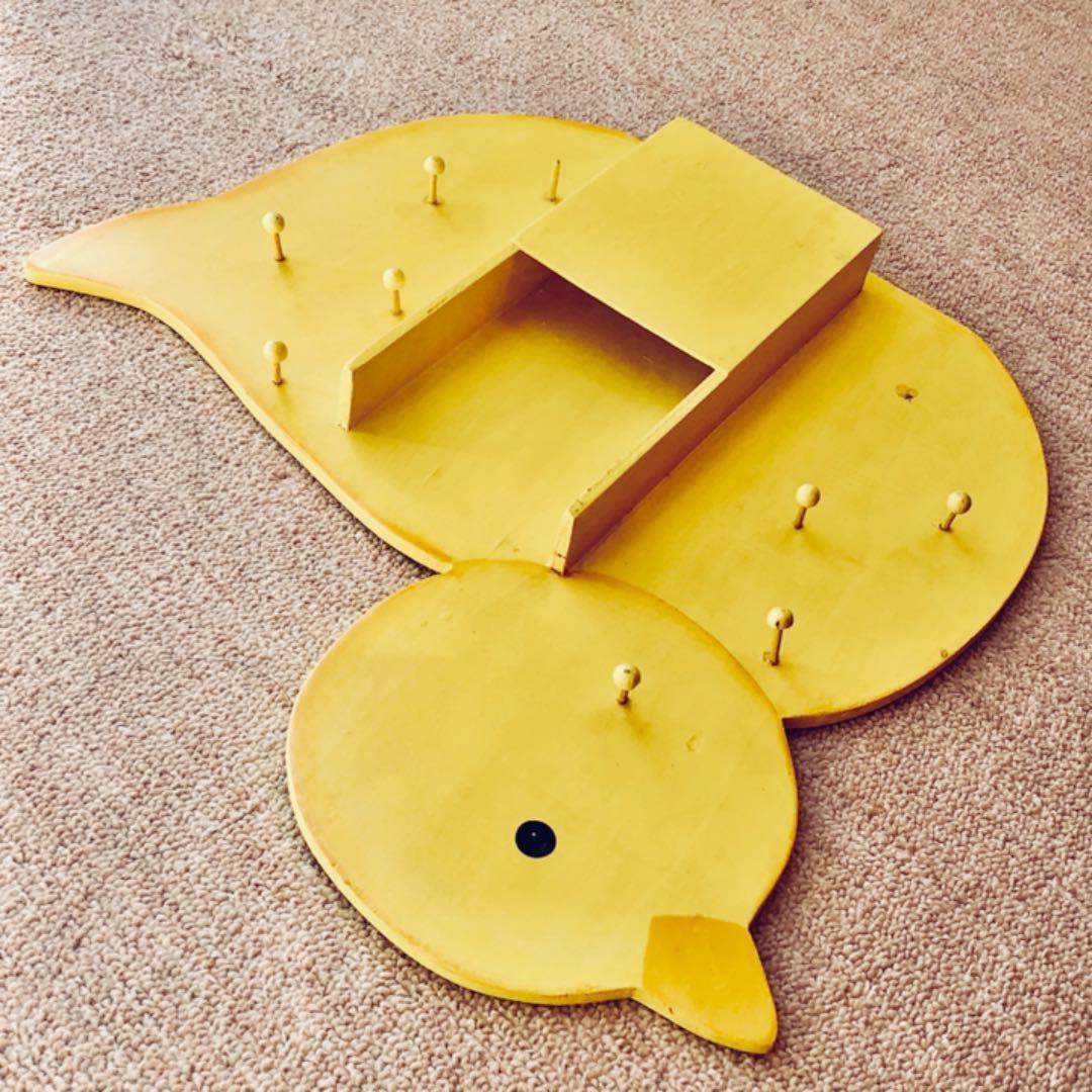 大きな ひよこ 壁飾り アンティーク 黄色 小物入れ イースター ヴィンテージ