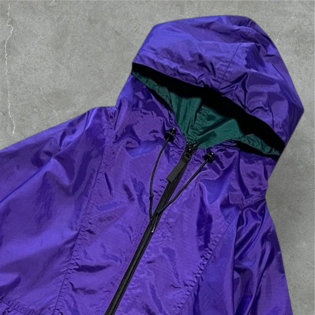 90sHELLY HANSENリップストップナイロンアノラックパーカーパープルL