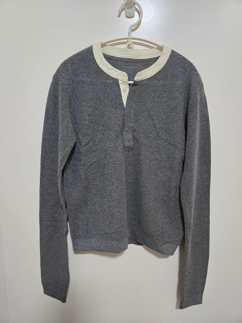 トップス CLANE MESH HENLEY NECK TOPS