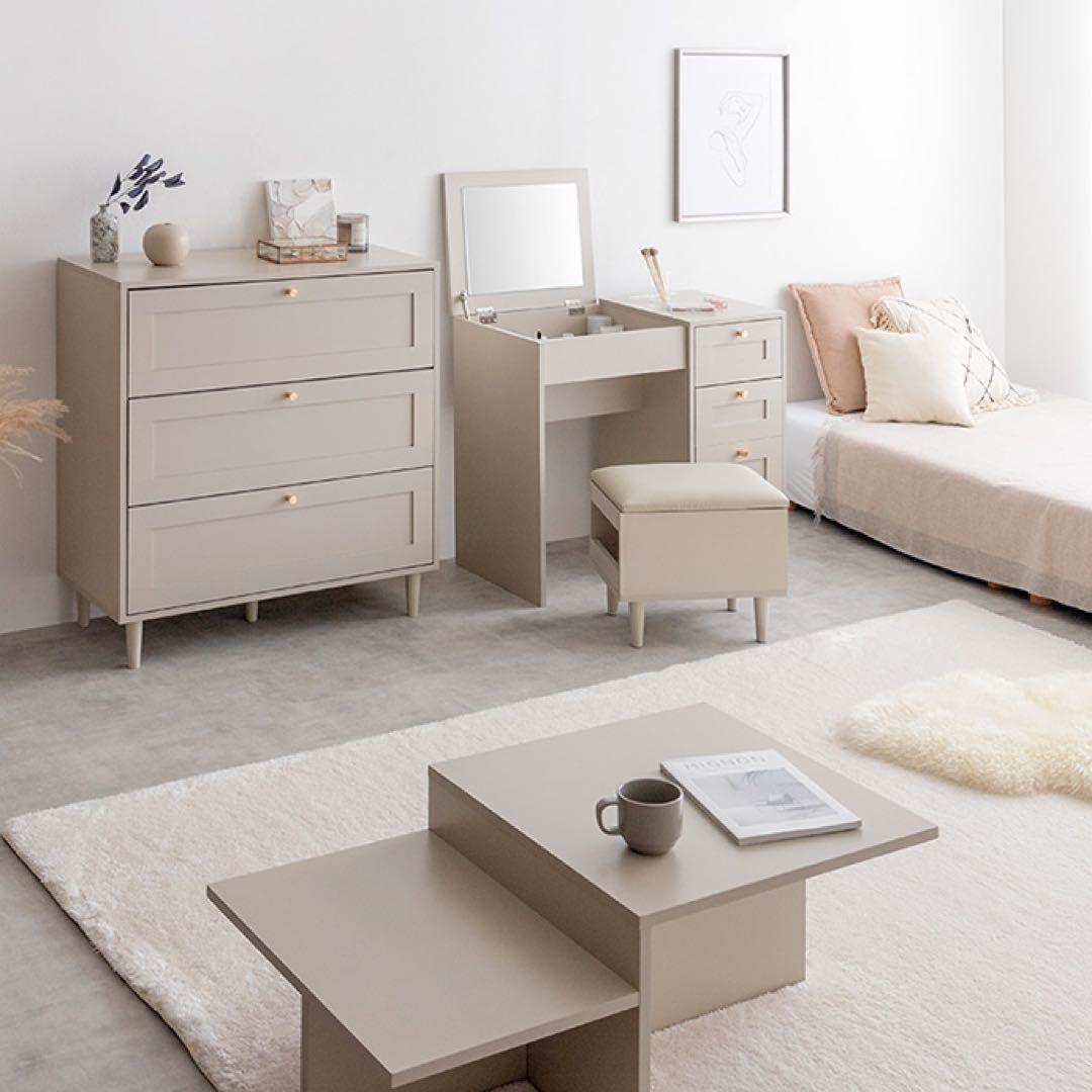 【幅80cm】Calan ドレッサー セット デスク チェア コンセント 収納