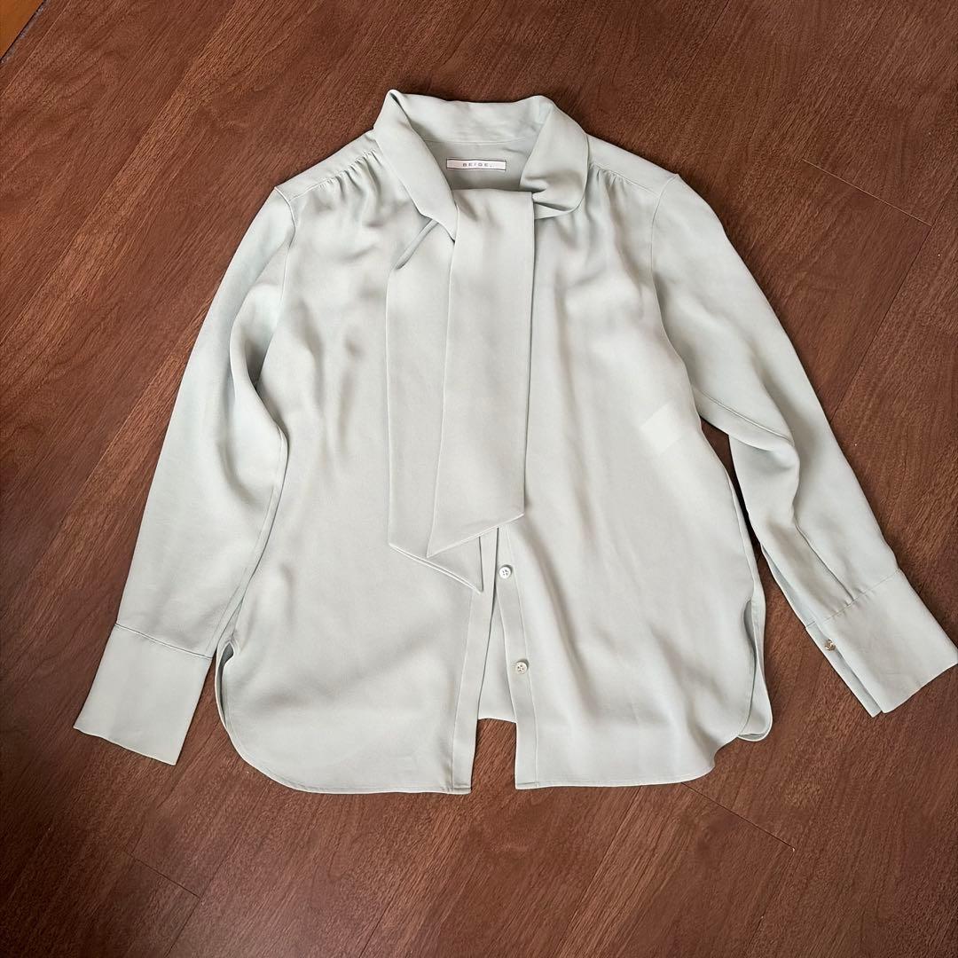 BEIGE 洗える STOW ボウタイブラウス ベイジ 4