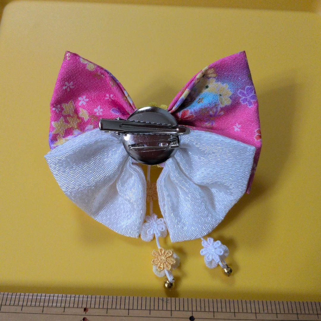 つまみ細工吊るし雛　雛人形　　　髪飾り付き　お雛様　ピンク