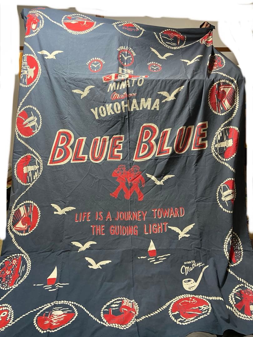 BLUE BLUE コットン　布地　ハリウッドランチマーケット　タペストリー大判