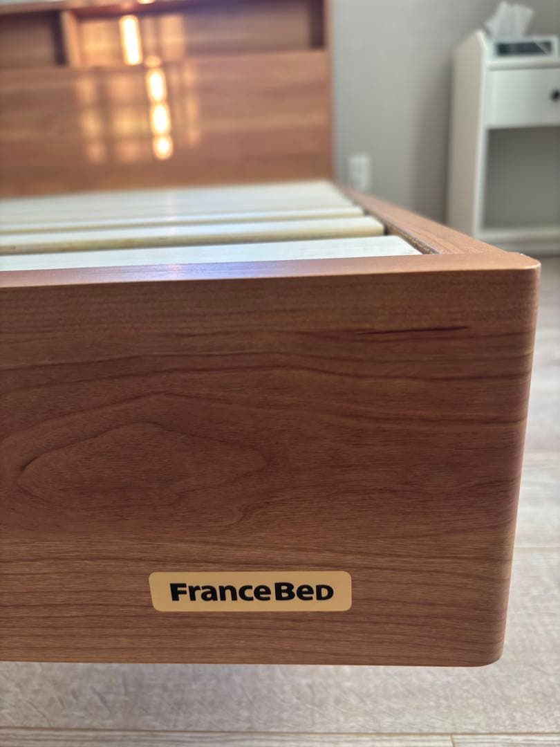 フランスベッド クイーンサイズ セミシングルマットレス2枚 ベッド一式 美品