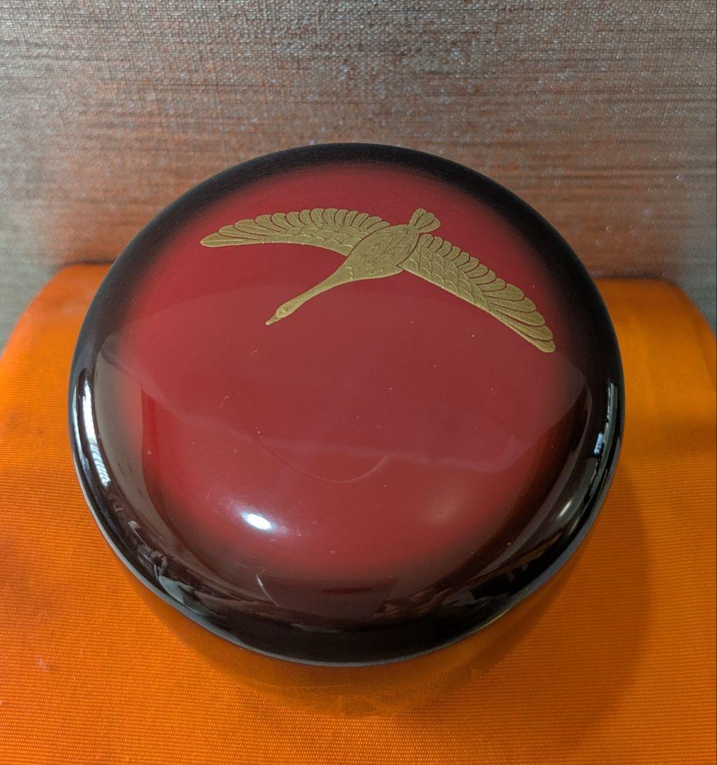 甲紅ニ季鳥裏銀地棗　宗完箱