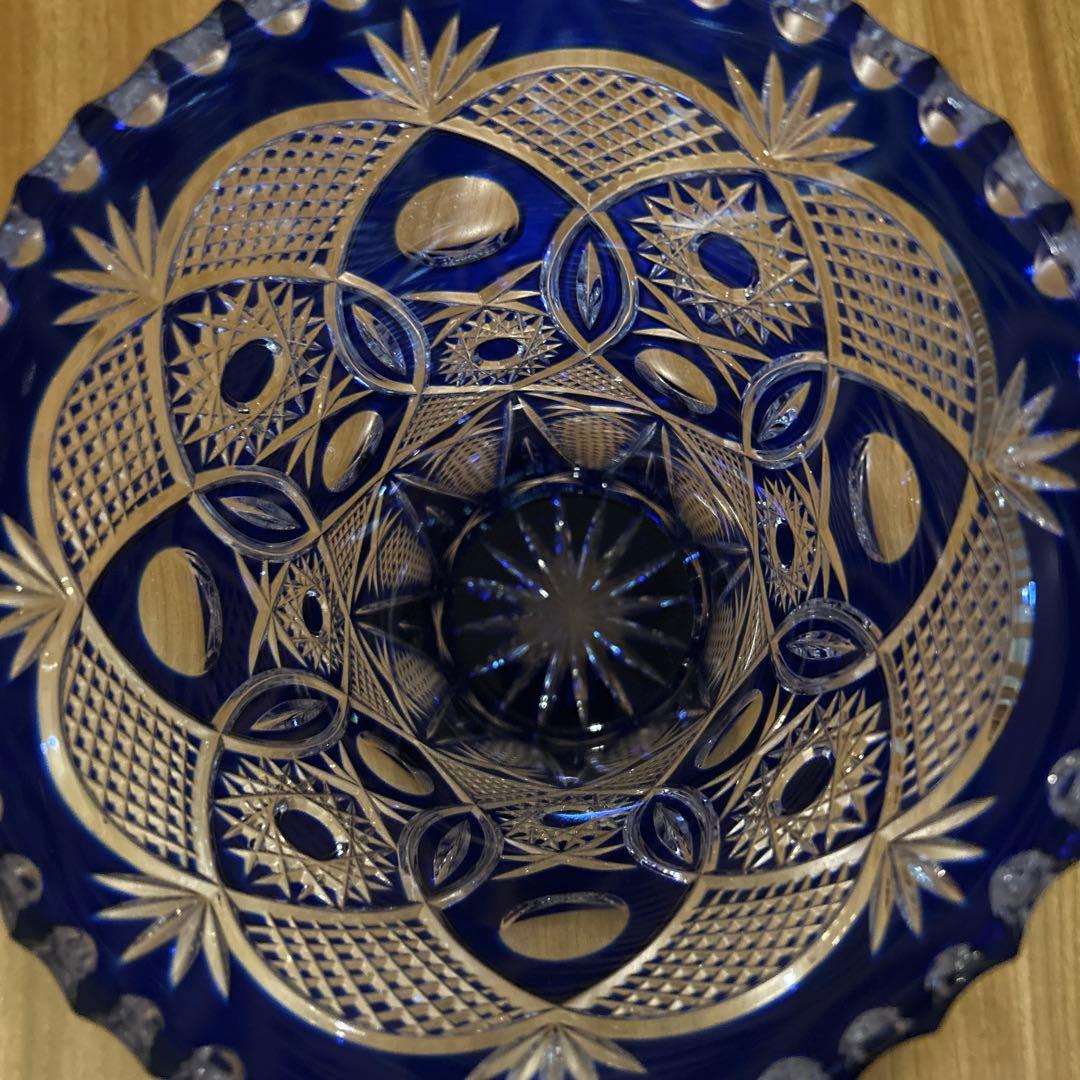 北一ガラスクリスタルハンドカットフラワーベース