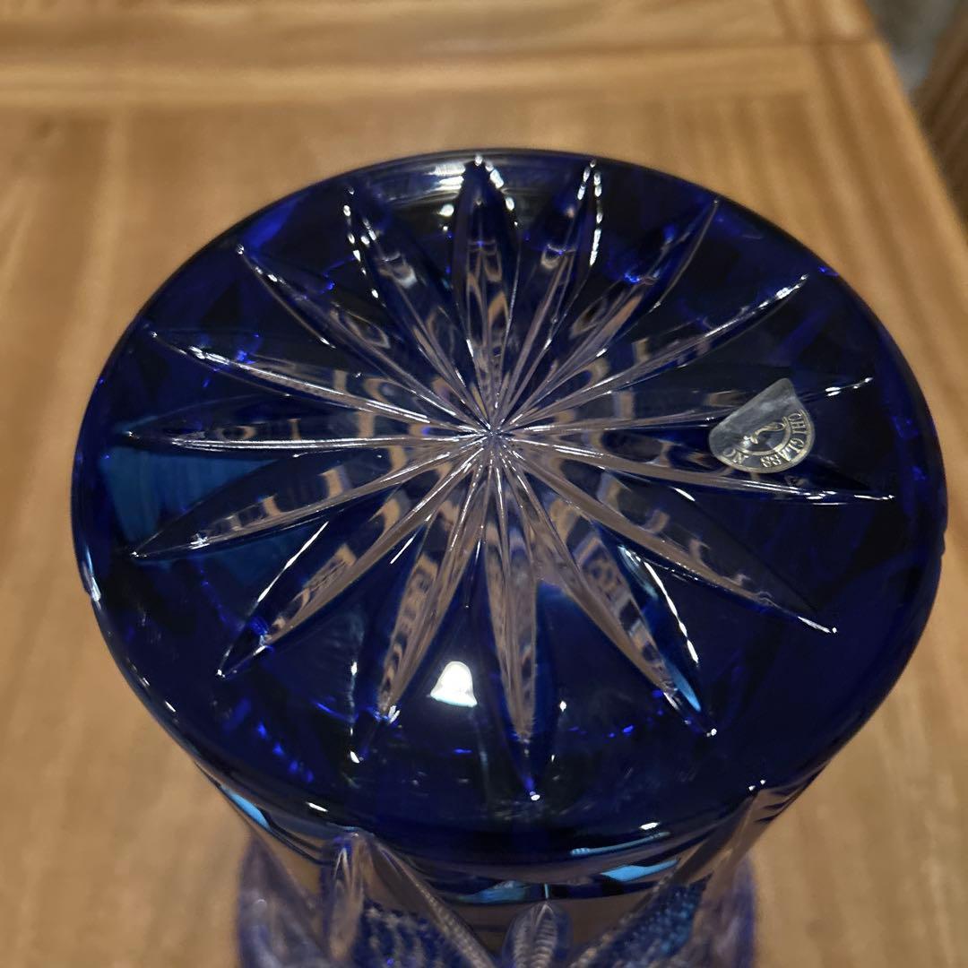 北一ガラスクリスタルハンドカットフラワーベース