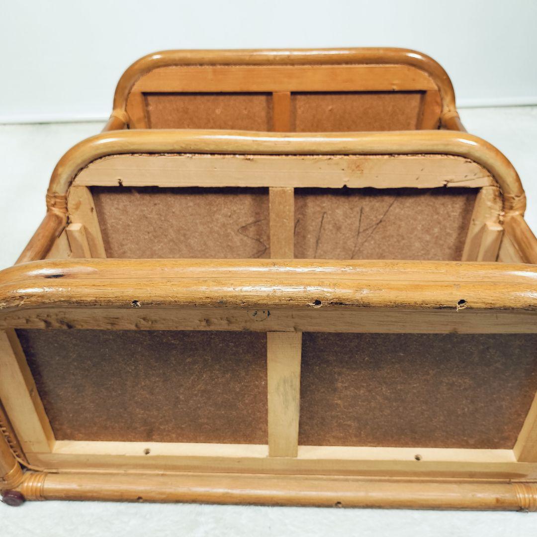 【良品】ラタン製　アーチ型　オープンシェルフ　引出し収納　ディスプレイ　レトロ