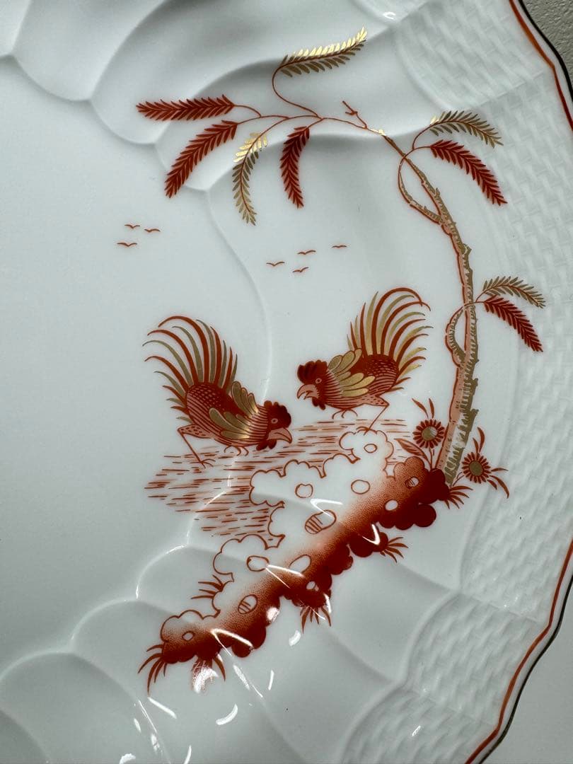 高級・Richard Ginori レッドコック オーバルプレート 大皿 トレイ