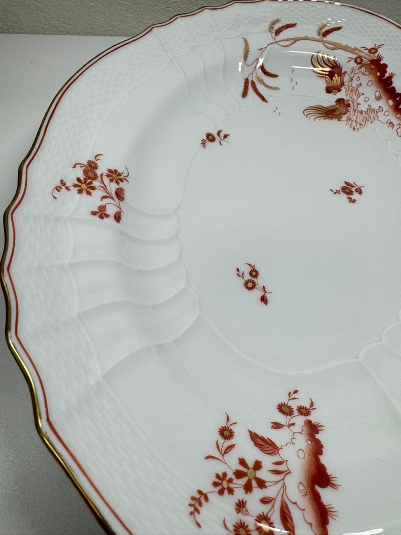 高級・Richard Ginori レッドコック オーバルプレート 大皿 トレイ