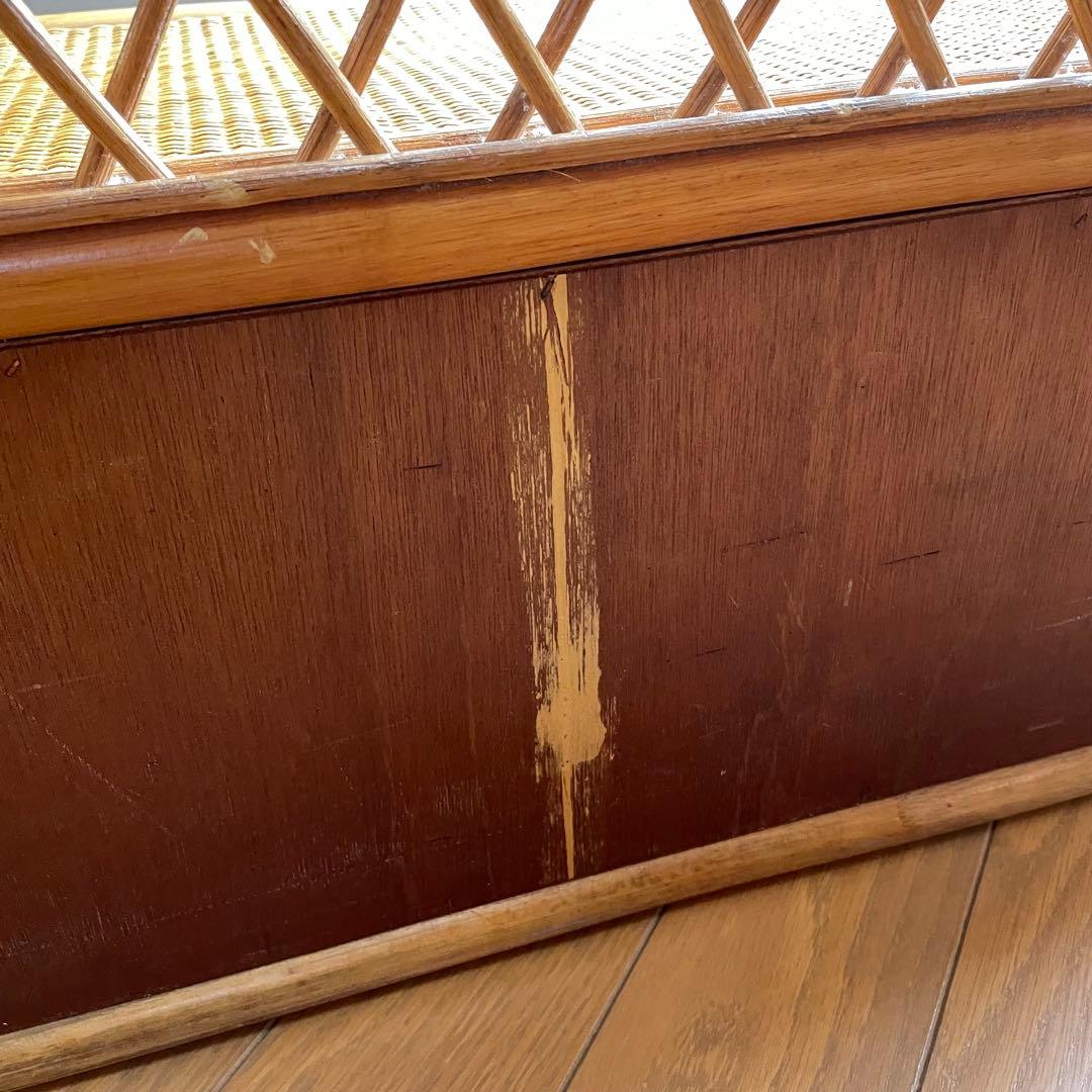 ラタン家具 籐家具 ベンチ収納 レトロ